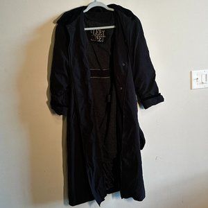 Vintage Fleet Street Black Long Trench Coat
